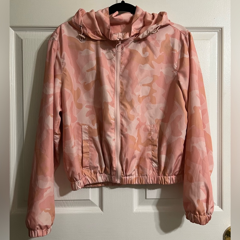Pink Camouflage Lightweight Hooded Jacket